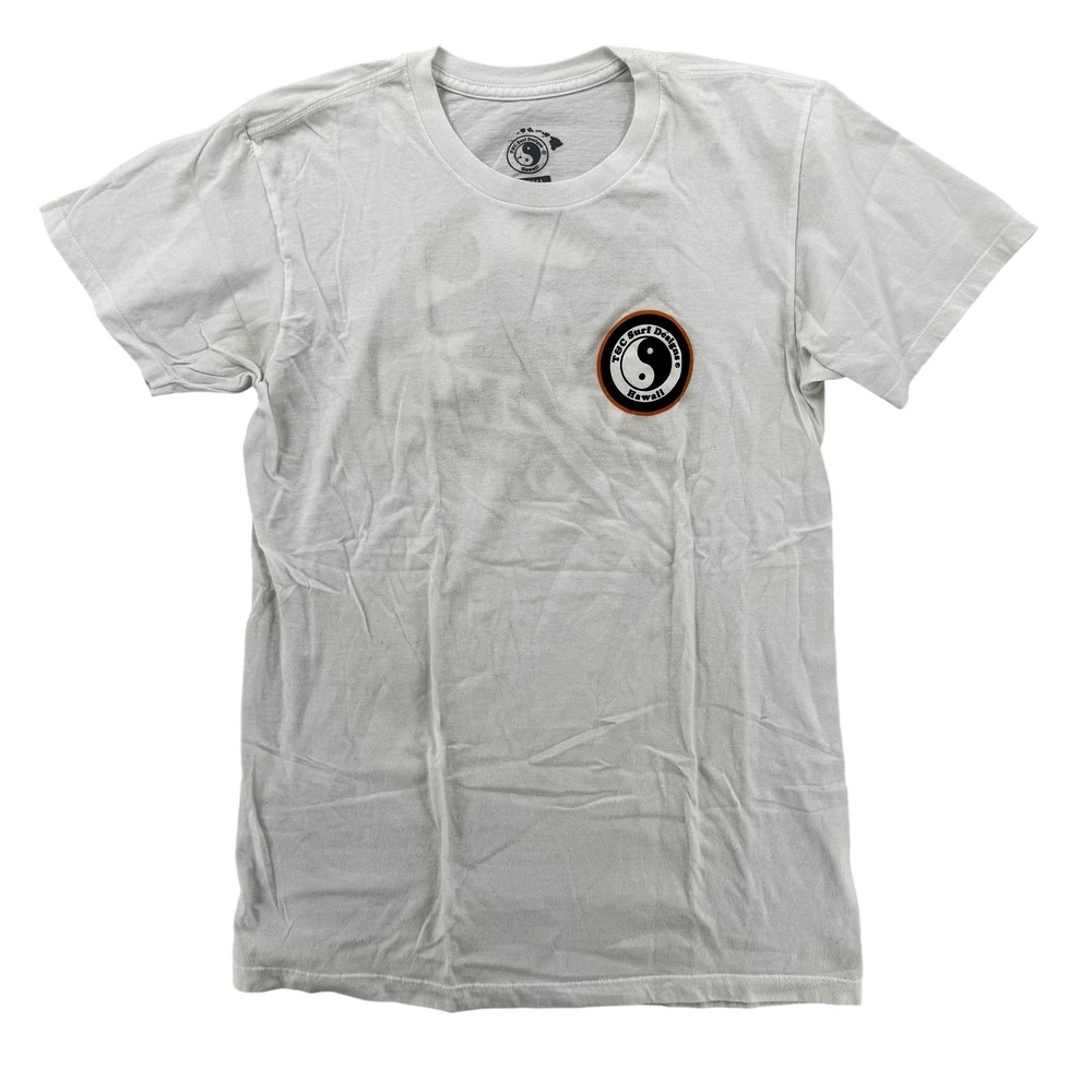 T&C Surf Designs Shirt‎ Mens Small White Hawaii Aloha Graphic Tee Skate Beach